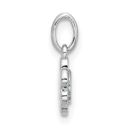Sterlingsilber Rhodiniert Blau & Gelb Emaille Blume Kinder Anhänger