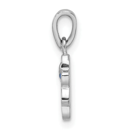 Sterlingsilber Rhodiniert Mehrfarbig Emaille Smiling Sonne Kinder Anhänger