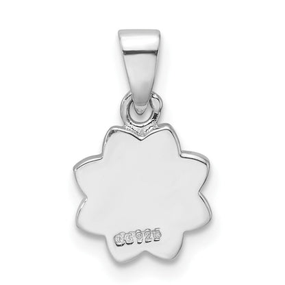 Sterlingsilber Rhodiniert Mehrfarbig Emaille Smiling Sonne Kinder Anhänger