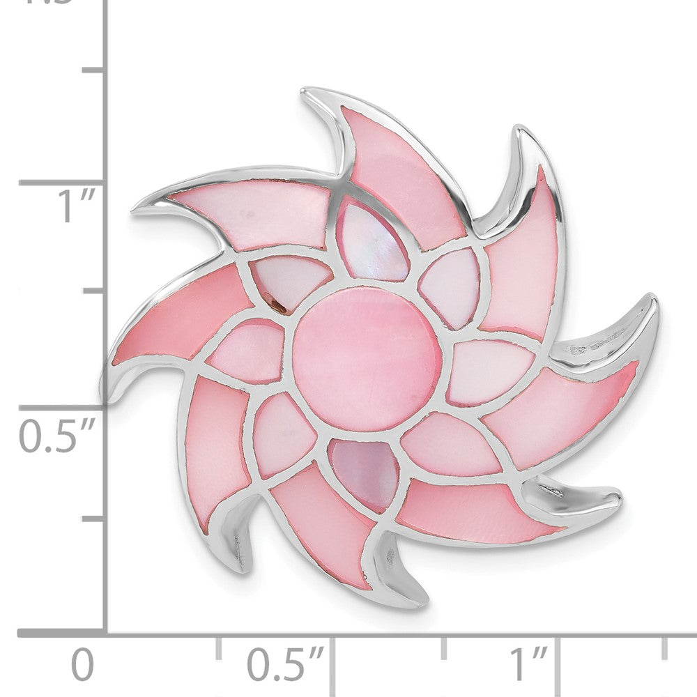 Sterlingsilber Rosa Muschel Sonne Design Anhänger
