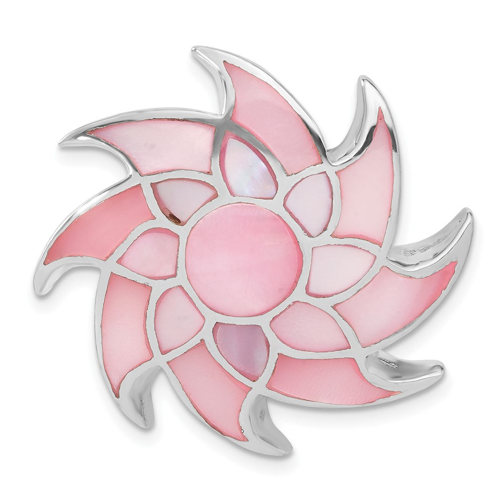 Sterlingsilber Rosa Muschel Sonne Design Anhänger
