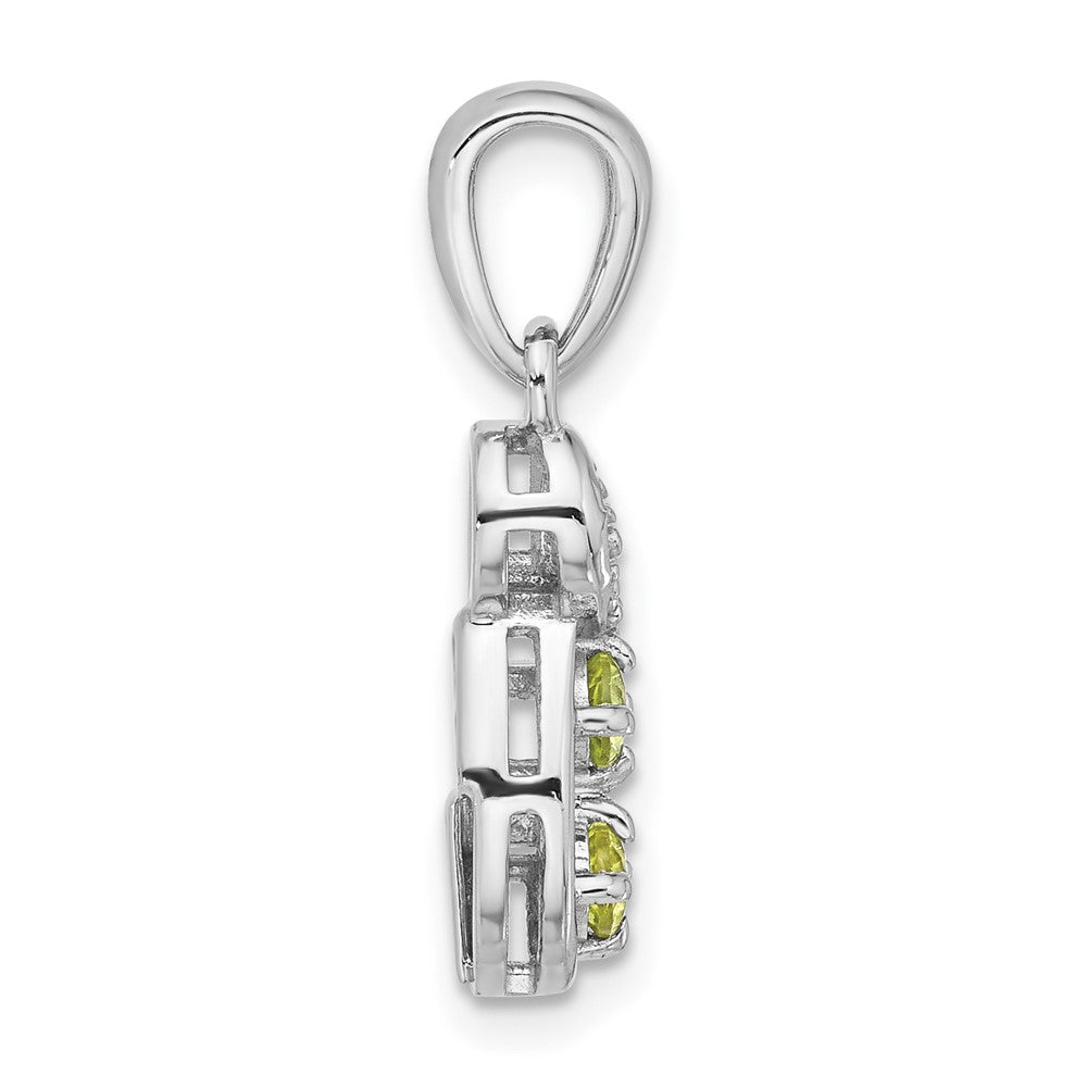 Sterlingsilber Rhodiniert Peridot und Zirkonia Wirbel Anhänger