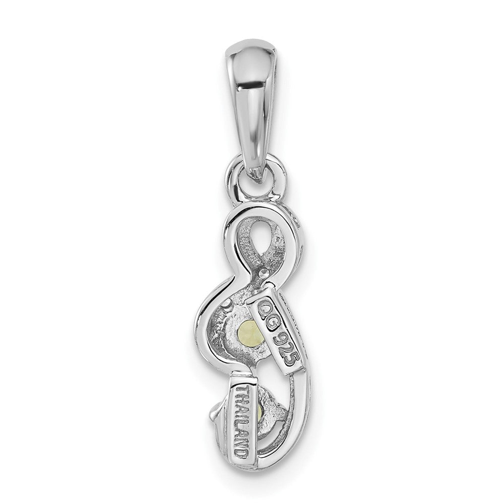 Sterlingsilber Rhodiniert Peridot und Zirkonia Wirbel Anhänger