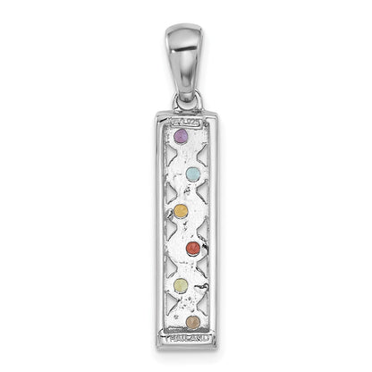 Sterlingsilber Rhodiniert Regenbogen Multi Edelstein Anhänger