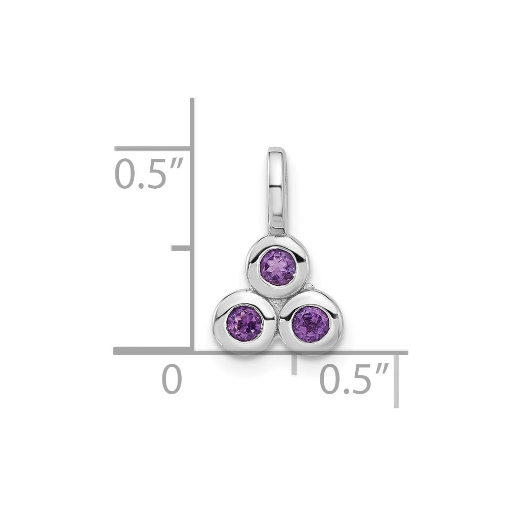 Sterlingsilber Rhodiniert Amethyst Anhänger