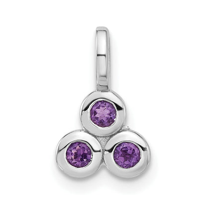 Sterlingsilber Rhodiniert Amethyst Anhänger