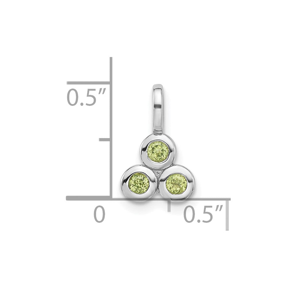 Sterlingsilber Rhodiniert Peridot Anhänger