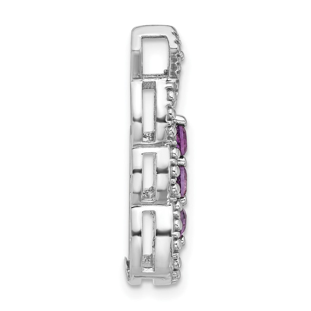 Sterlingsilber Rhodiniert Amethyst Kette Anhänger