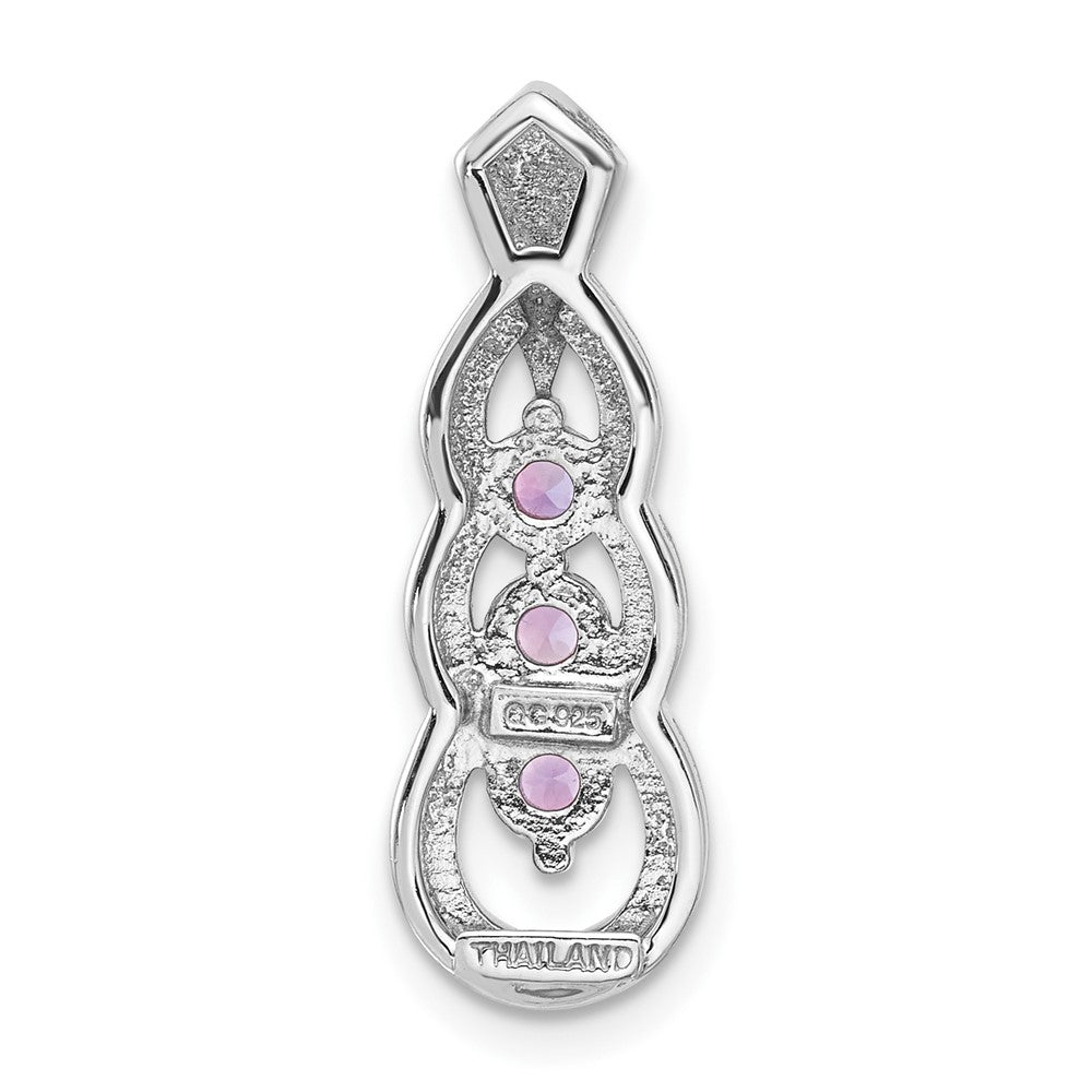 Sterlingsilber Rhodiniert Amethyst Kette Anhänger