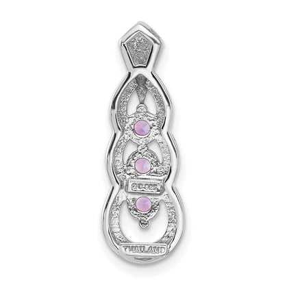 Sterlingsilber Rhodiniert Amethyst Kette Anhänger