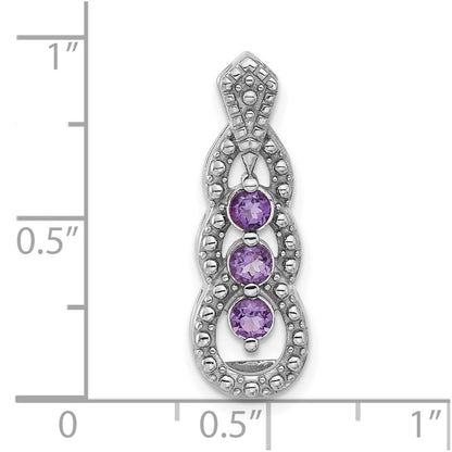 Sterlingsilber Rhodiniert Amethyst Kette Anhänger