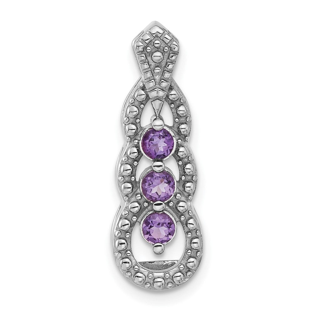 Sterlingsilber Rhodiniert Amethyst Kette Anhänger