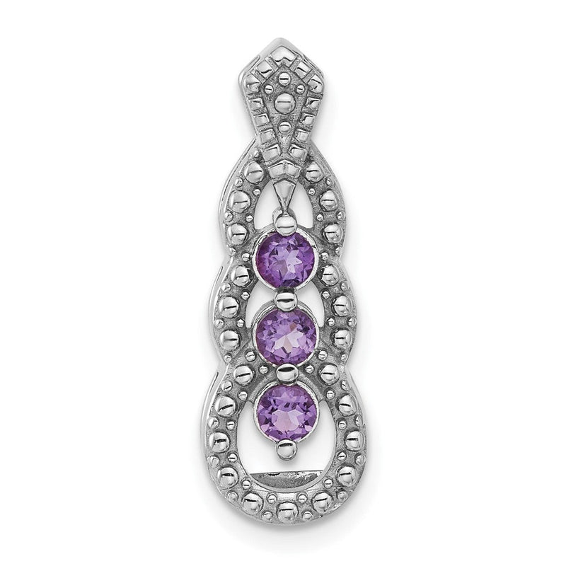 Sterlingsilber Rhodiniert Amethyst Kette Anhänger