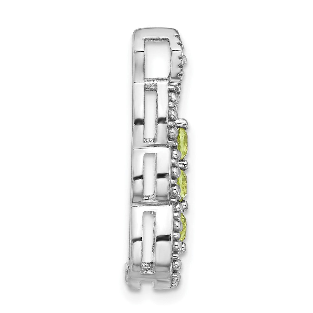 Sterlingsilber Rhodiniert Peridot Kette Anhänger