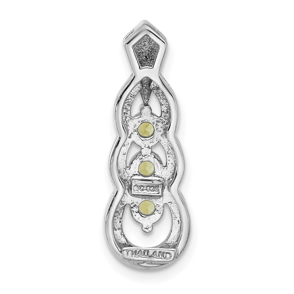 Sterlingsilber Rhodiniert Peridot Kette Anhänger