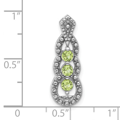 Sterlingsilber Rhodiniert Peridot Kette Anhänger