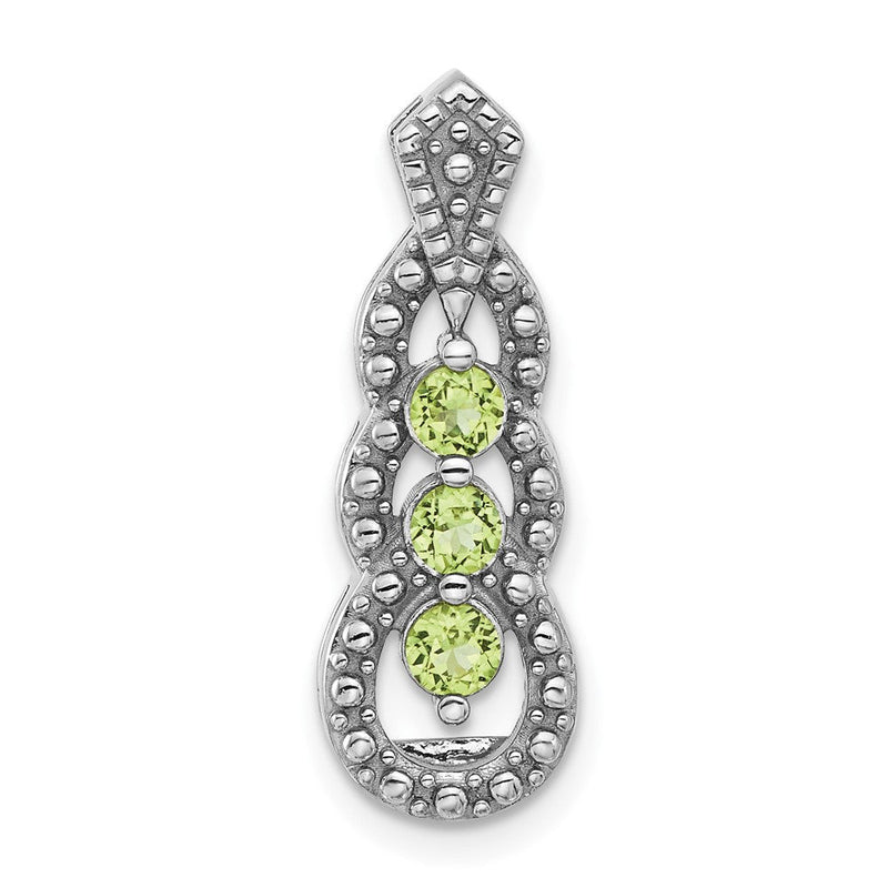 Sterlingsilber Rhodiniert Peridot Kette Anhänger
