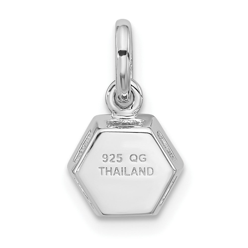 Sterlingsilber Rhodiniert Poliert Solitär Peridot Charm Anhänger