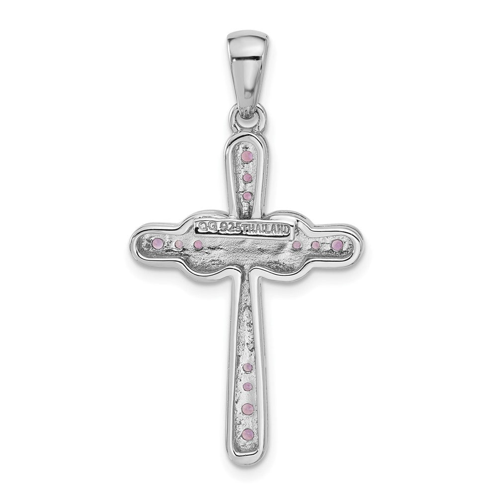 Sterlingsilber Rhodiniert Amethyst Unendlichkeit Kreuz Anhänger