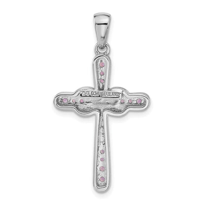 Sterlingsilber Rhodiniert Amethyst Unendlichkeit Kreuz Anhänger