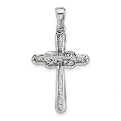 Sterlingsilber Rhodiniert Peridot Unendlichkeit Kreuz Anhänger