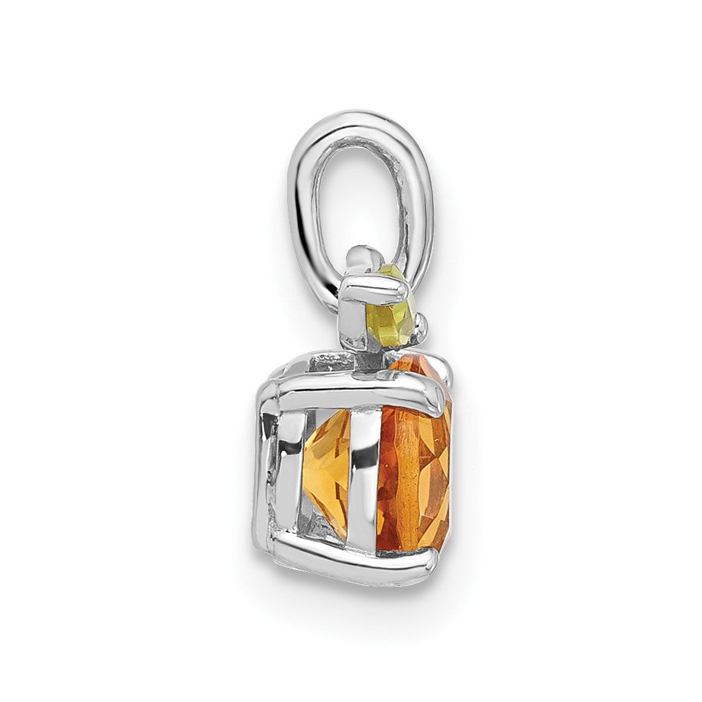 Sterlingsilber Rhodiniert Citrin und Peridot Orange Anhänger