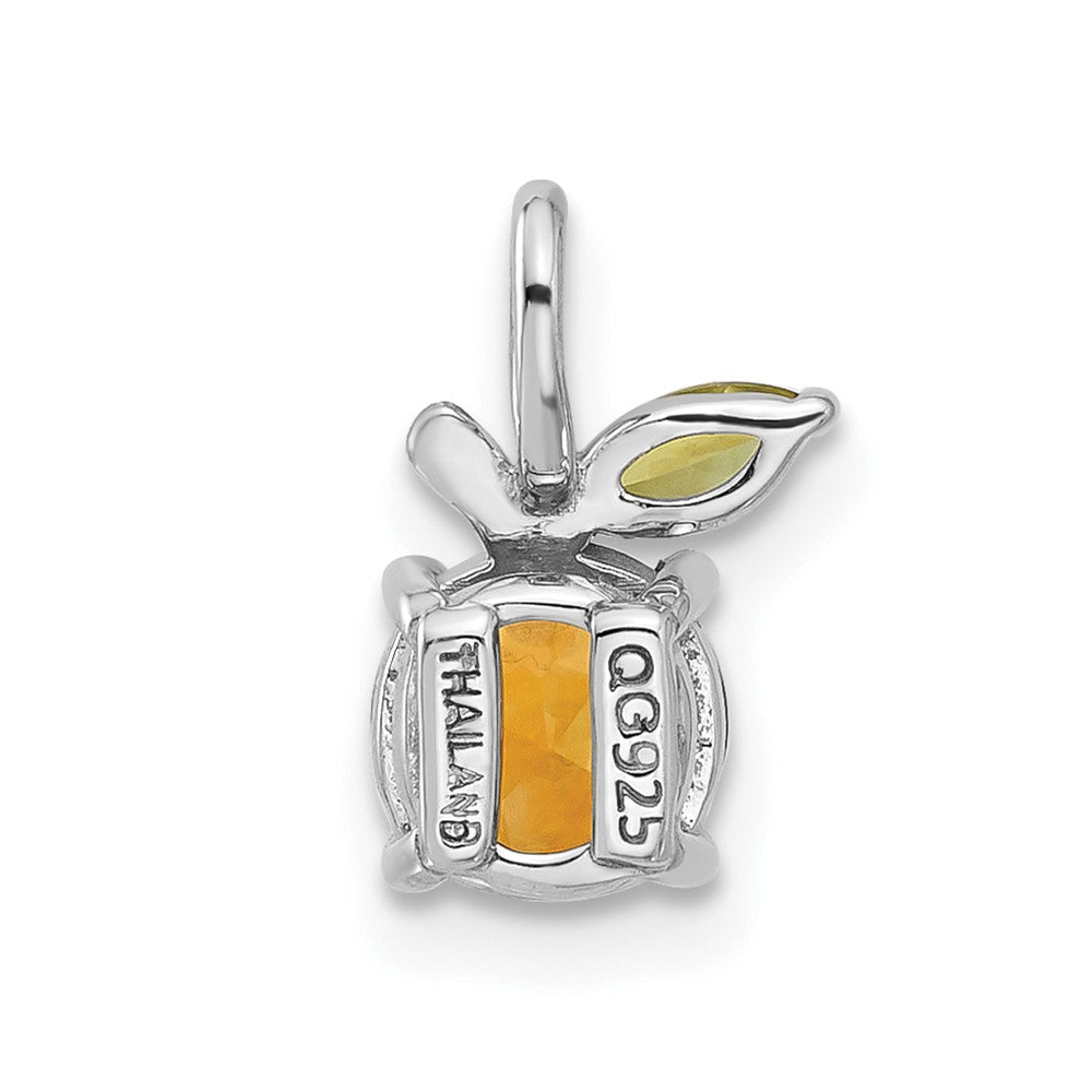 Sterlingsilber Rhodiniert Citrin und Peridot Orange Anhänger