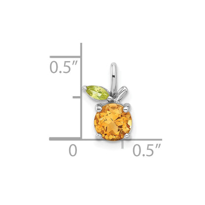 Sterlingsilber Rhodiniert Citrin und Peridot Orange Anhänger
