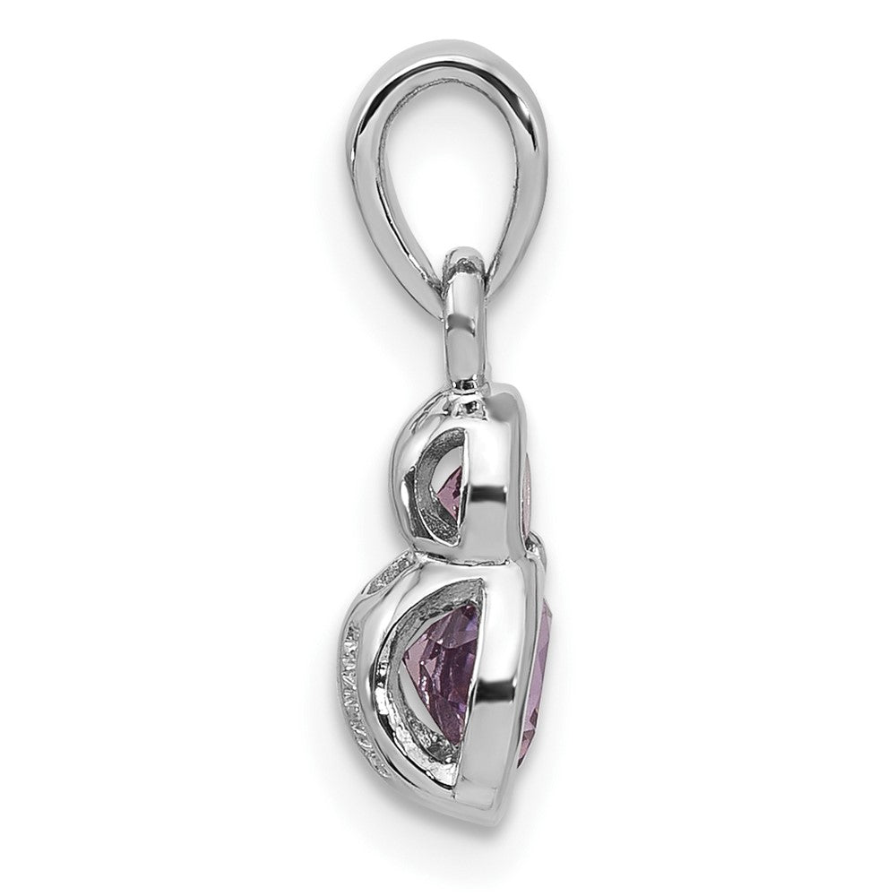 Sterlingsilber Rhodiniert Poliert Amethyst Anhänger
