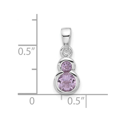 Sterlingsilber Rhodiniert Poliert Amethyst Anhänger