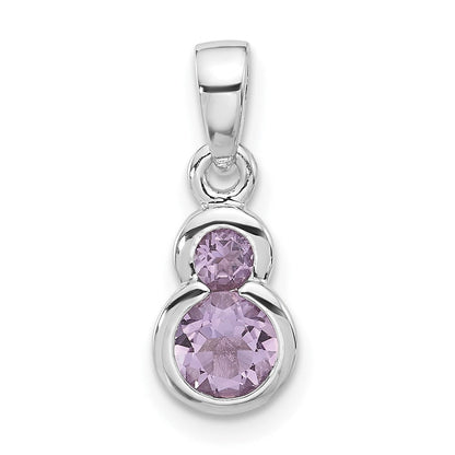 Sterlingsilber Rhodiniert Poliert Amethyst Anhänger