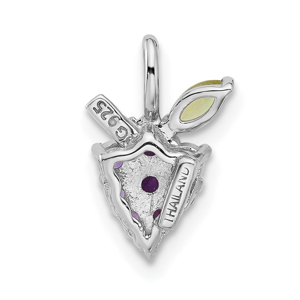 Sterlingsilber Rhodiniert Amethyst und Peridot Grapes Anhänger