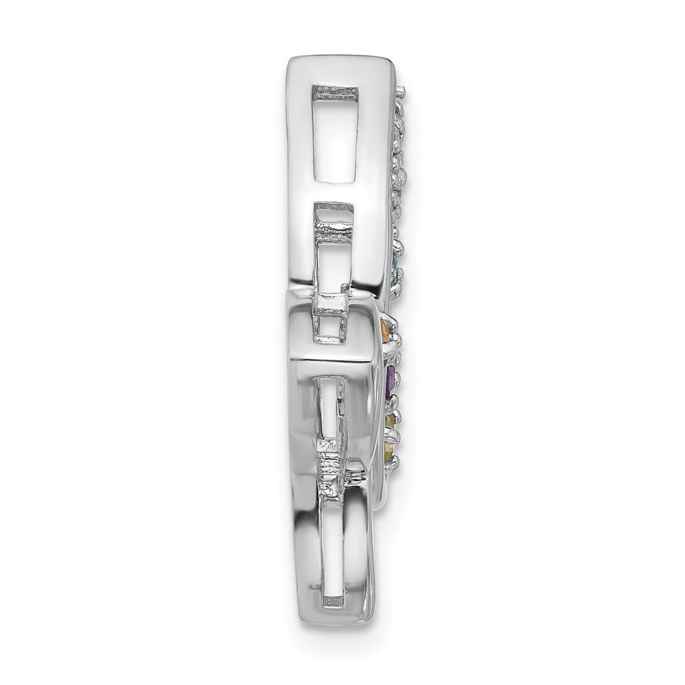 Sterlingsilber Rhodiniert Regenbogen Multi-gemstone Schmetterling Kette Anhänger
