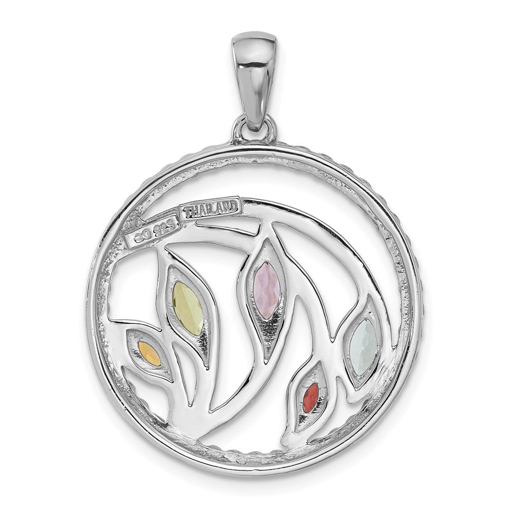 Sterlingsilber Rhodiniert Regenbogen Multi-gemstone Anhänger