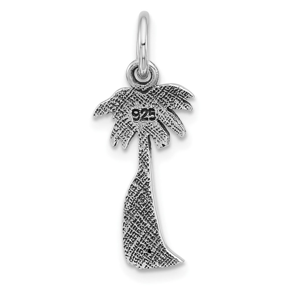 Sterlingsilber Rhodiniert Antikisiert Palme Baum & Surfboard Anhänger
