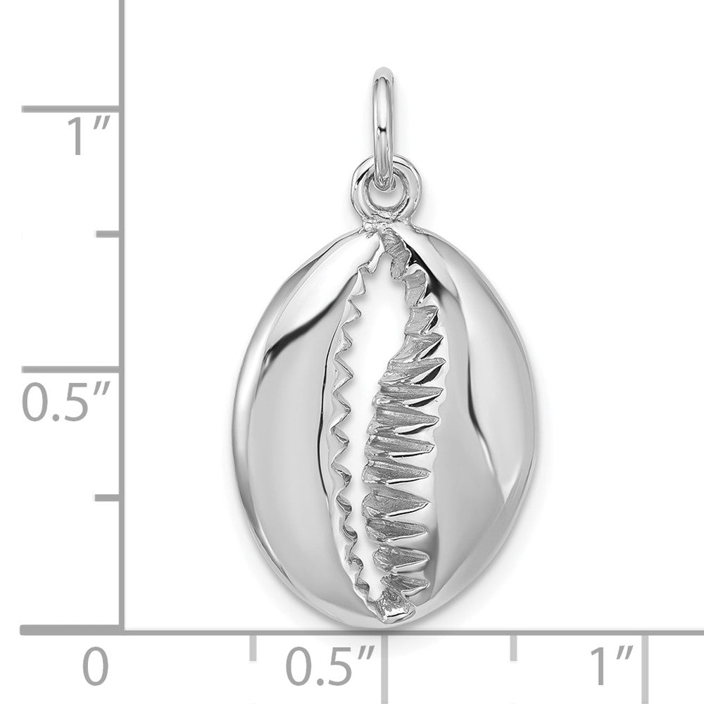Sterlingsilber Rhodiniert Poliert Cowrie Muschel Anhänger