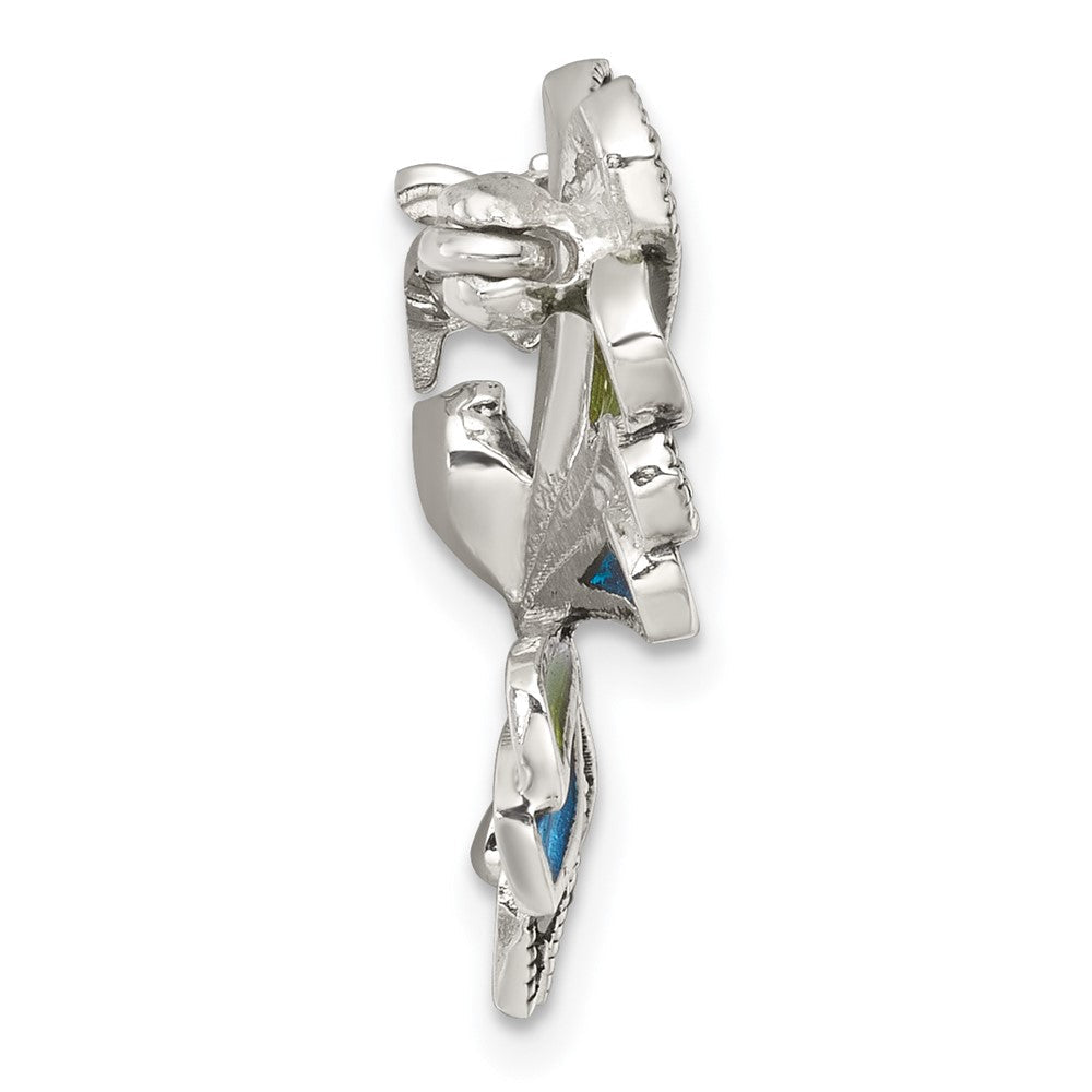 Sterlingsilber Antikisiert Markasit und Grün/blue Epoxid Schmetterling Brosche