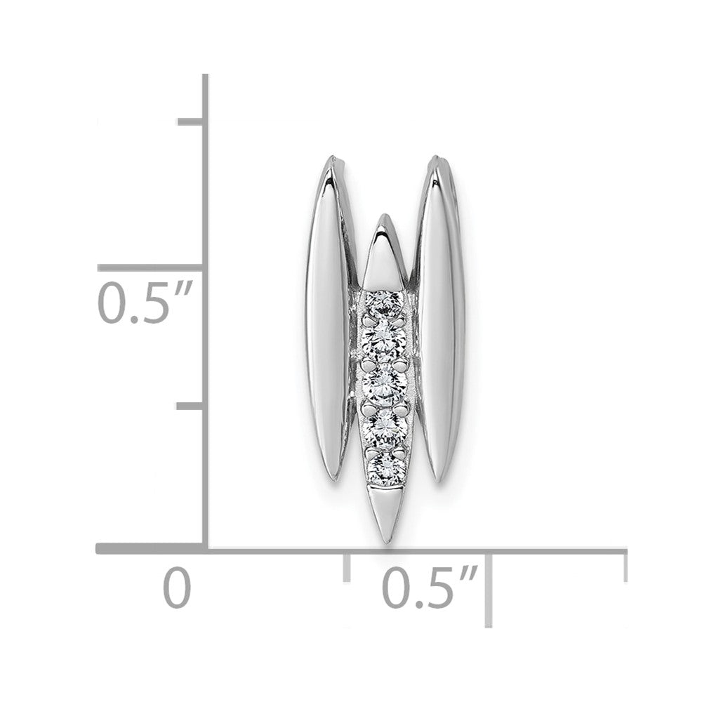 Sterlingsilber Rhodiniert Zirkonia Kette Anhänger