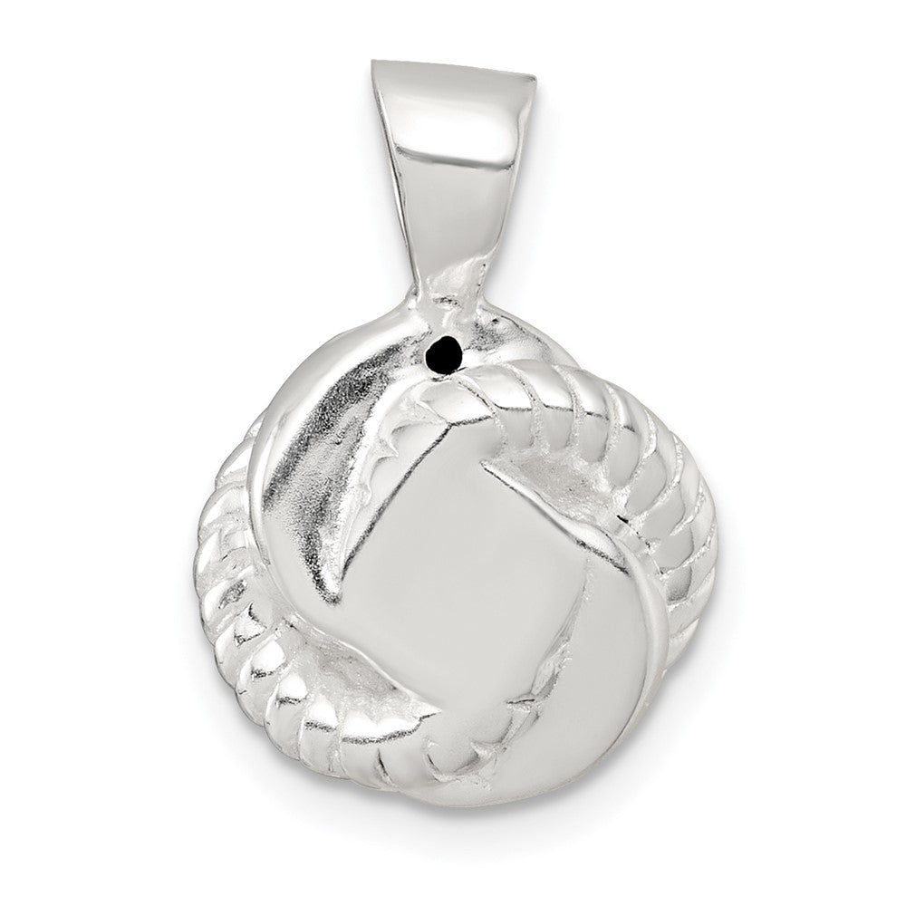 Sterlingsilber Poliert und Strukturiert Zirkonia Knoten Anhänger
