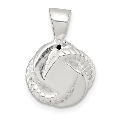 Sterlingsilber Poliert und Strukturiert Zirkonia Knoten Anhänger