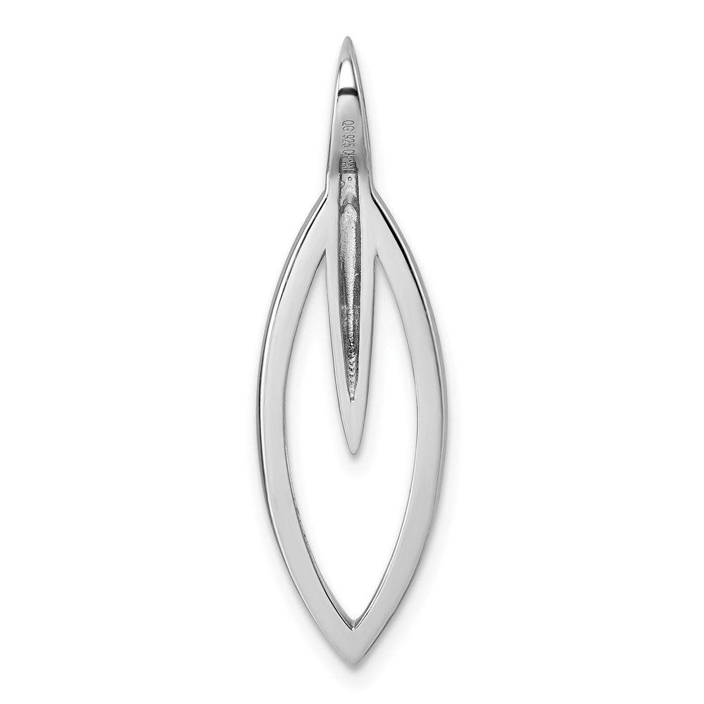 Sterlingsilber Rhodiniert Zirkonia Oval Anhänger