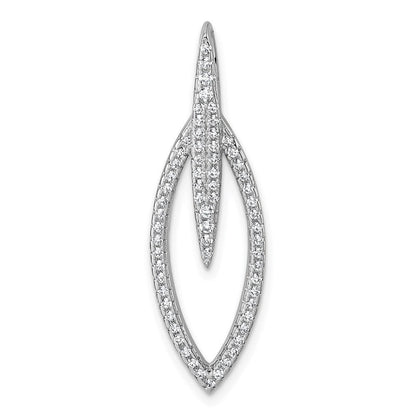 Sterlingsilber Rhodiniert Zirkonia Oval Anhänger
