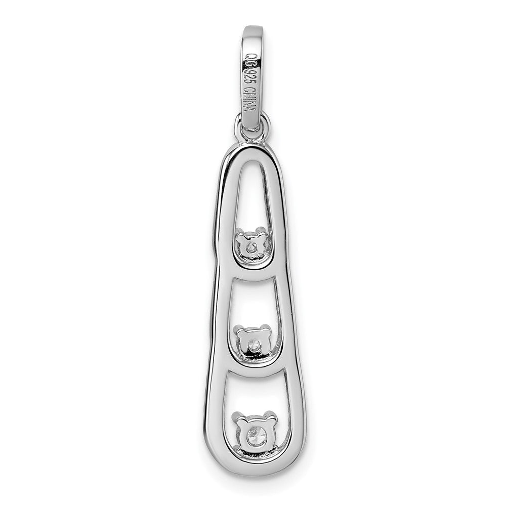 Sterlingsilber Rhodiniert Zirkonia Hängend Anhänger