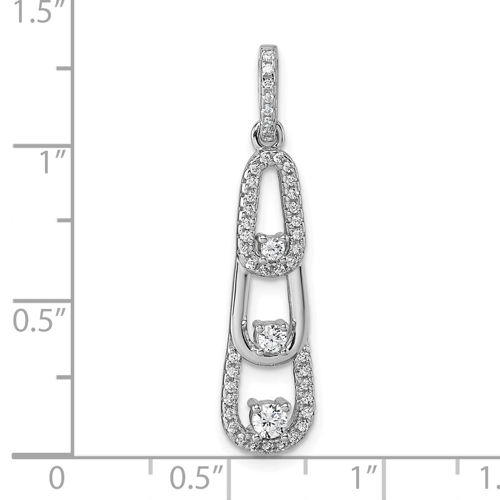 Sterlingsilber Rhodiniert Zirkonia Hängend Anhänger