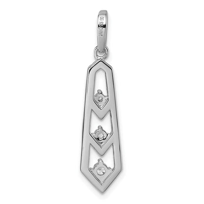 Sterlingsilber Rhodiniert Zirkonia 3 Pointed Anhänger