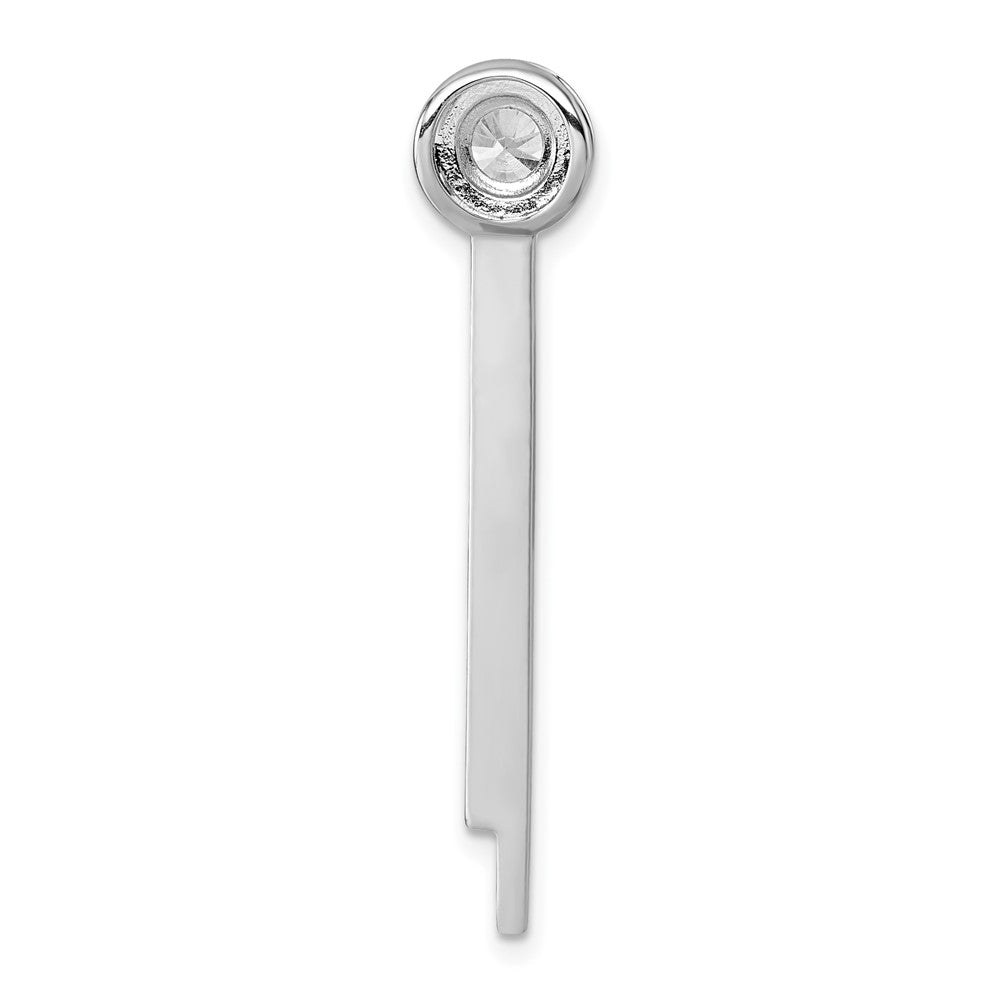 Sterlingsilber Rhodiniert Zirkonia Hängend Stab Kette Anhänger