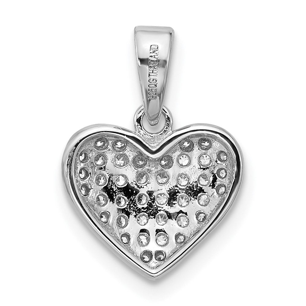 Sterlingsilber Rhodiniert Pavé Zirkonia Herz Anhänger