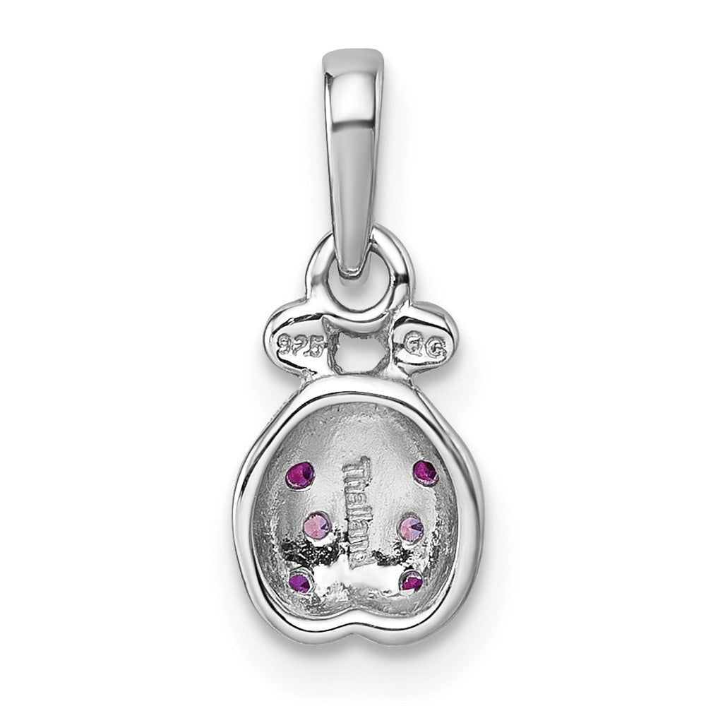 Sterlingsilber Rhodiniert Kinder Rosa Rot Zirkonia Damen Bug Anhänger