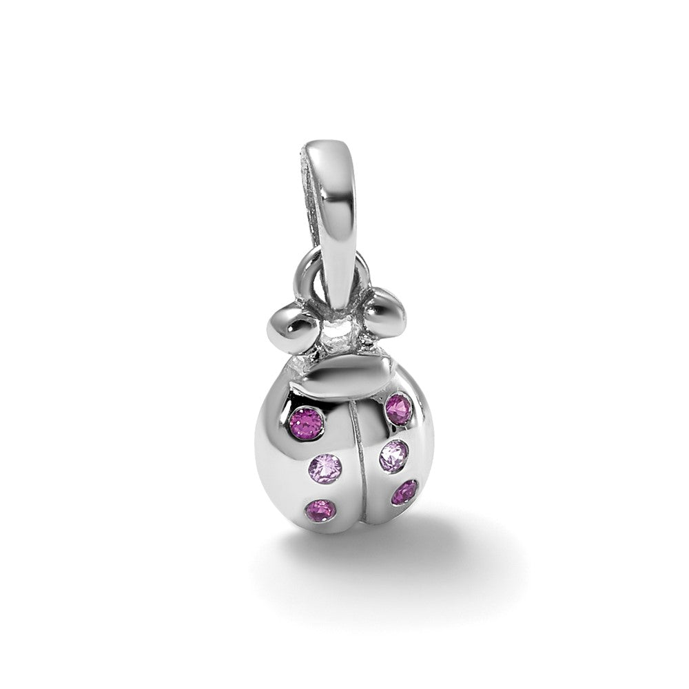 Sterlingsilber Rhodiniert Kinder Rosa Rot Zirkonia Damen Bug Anhänger