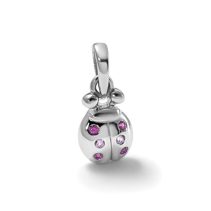 Sterlingsilber Rhodiniert Kinder Rosa Rot Zirkonia Damen Bug Anhänger